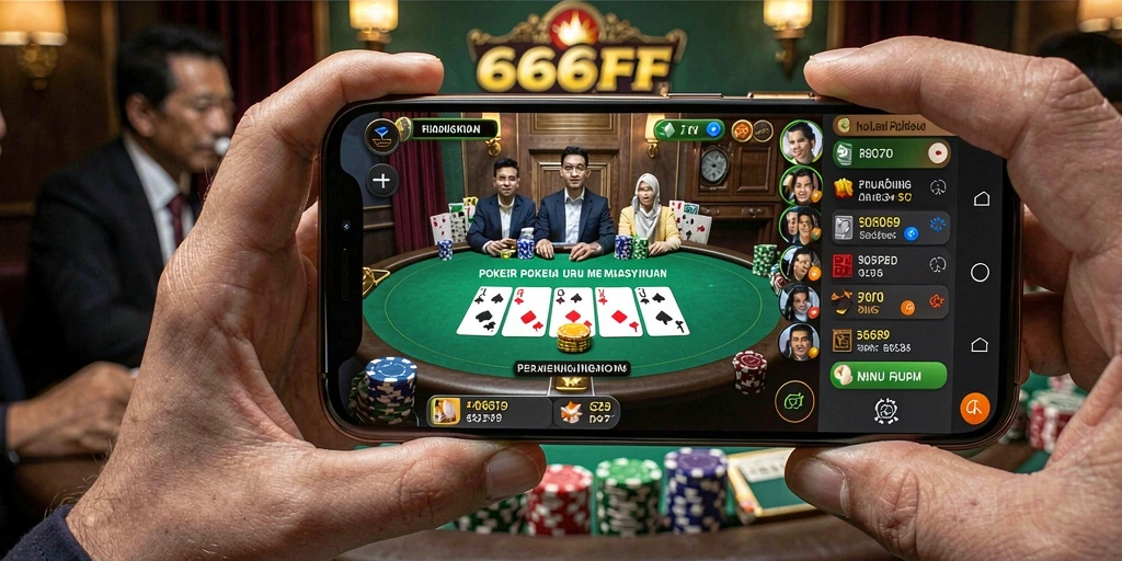 Tampilan gameplay Poker yang mendebarkan di 666FF.