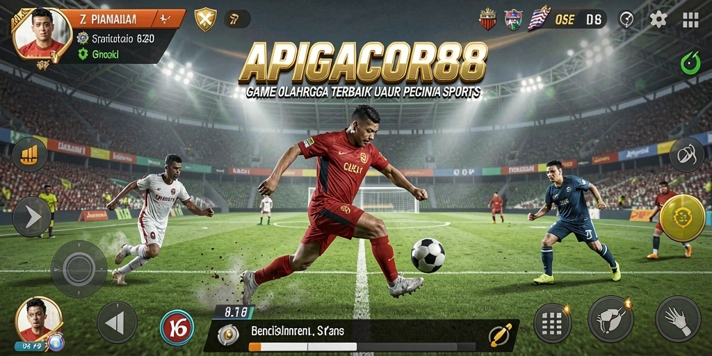 Screenshot gameplay seru dari APIGACOR88 menunjukkan aksi olahraga yang mendebarkan.