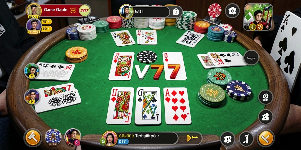 Tampilan grafis menarik dari gameplay Gaple di CV777.