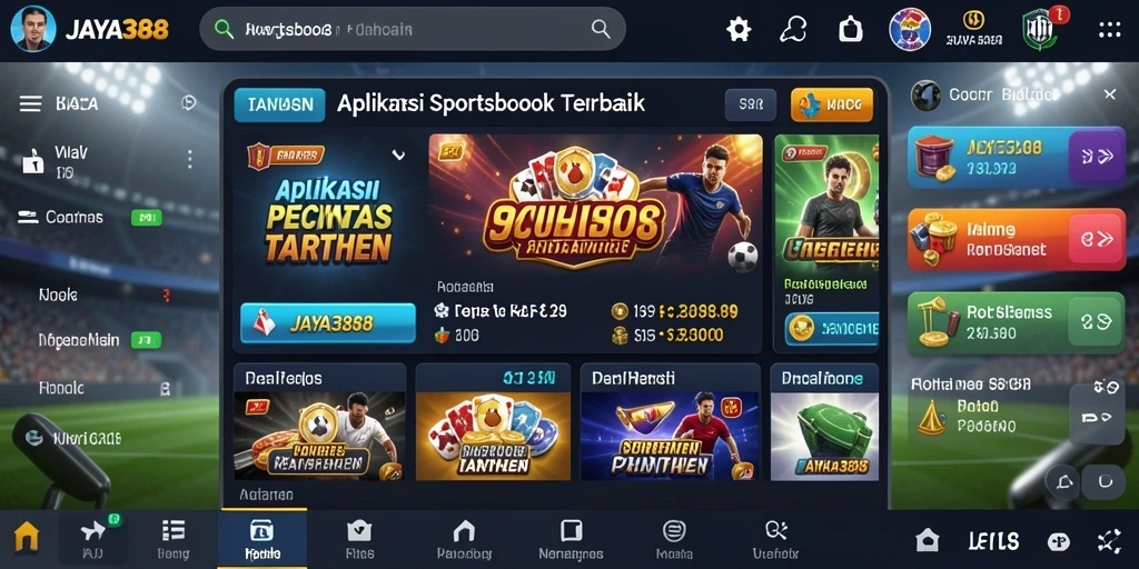 Screenshot menampilkan antarmuka taruhan Sportsbook yang menarik.