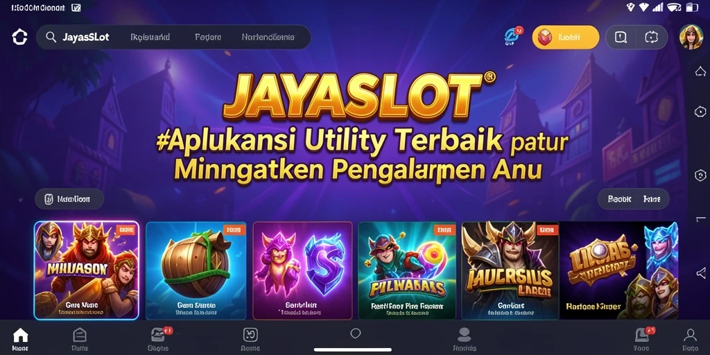Tampilan utama aplikasi JAYASLOT dengan berbagai fitur yang memudahkan pengguna.