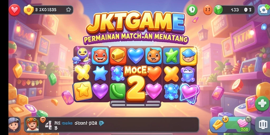 Tampilan gameplay JKTGAME dengan elemen Match-3 yang mengasyikkan.