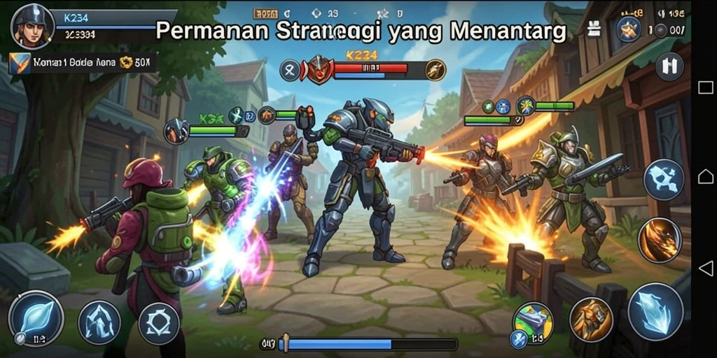 Tampilan gameplay K234 dengan pertempuran strategi yang mendebarkan.