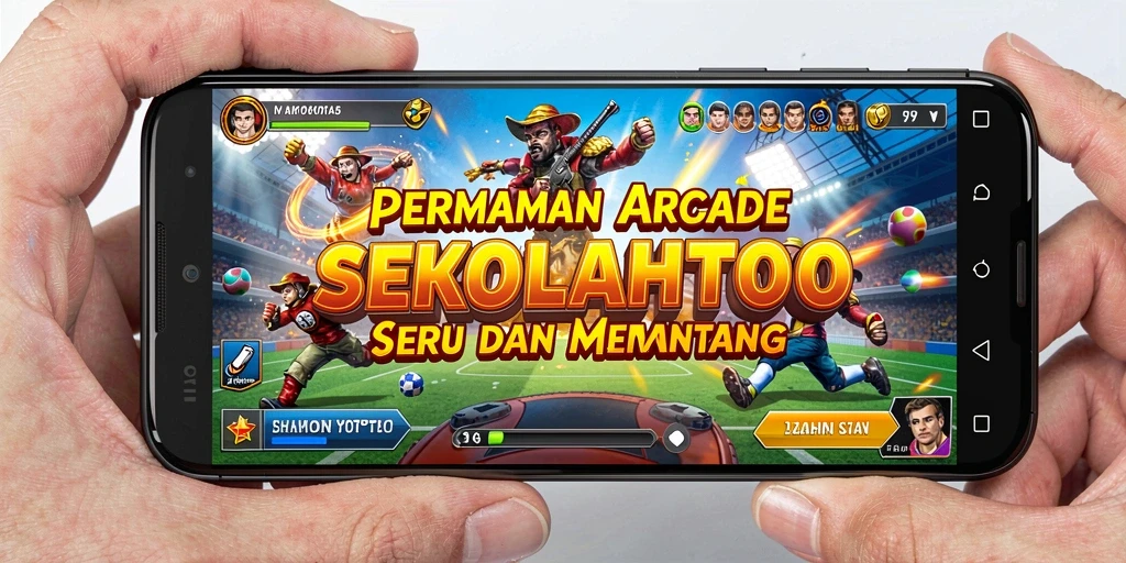 Screenshot gameplay SEKOLAHTOTO dengan aksi seru dan tantangan Arcade.