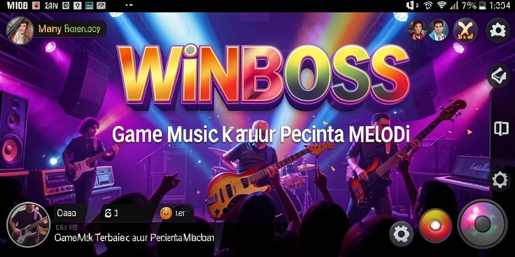 Screenshoot gameplay WINBOSS menunjukkan keseruan bermain musik.